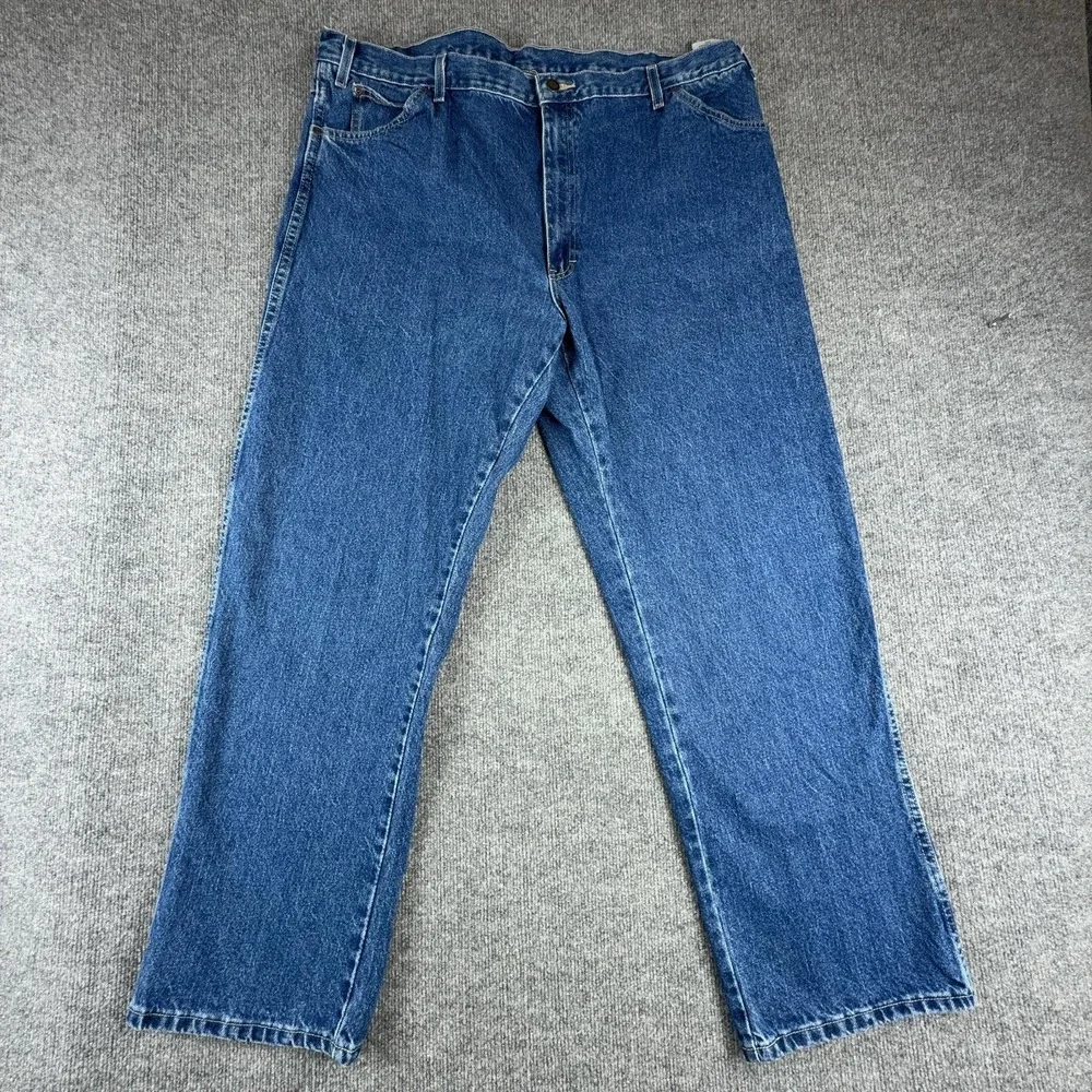 Dickies Jeans Mens 42x32 Blue Relaxed Fit Straight Leg Medium Wash Denim Pants